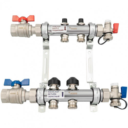 купить Комплект коллекторов с шаровыми кранами РЕХАУ HKV 2 контура, 12180213001 - производитель РЕХАУ