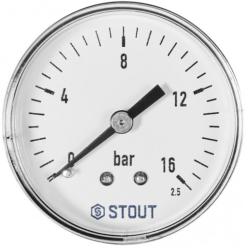 купить Манометр аксиальный STOUT корпус Dn 50 мм 1/4 , 0...16 бар, кл.2.5, SIM-1009-501608 - производитель STOUT