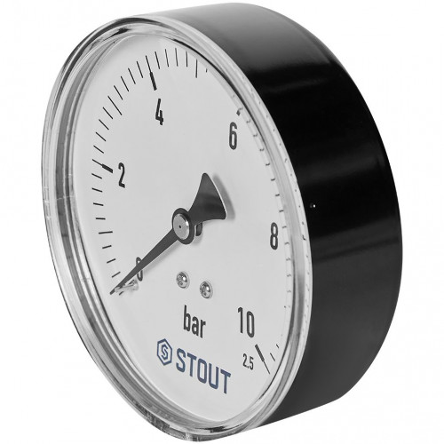 купить Манометр аксиальный STOUT корпус Dn 100 мм 1/2 , 0...10 бар, кл.2.5, SIM-1009-101015 - производитель STOUT