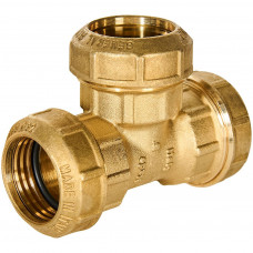 Тройник STOUT 32х32х32 компрессионный латунный для труб ПНД, SFH-0004-323232