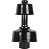 Оголовок вертикальный STOUT с ветрозащитой традиц. коакс. D60(п)/100(п) ЧЕРНЫЙ широкий, SCR-6010-800013