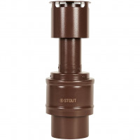 Оголовок вертикальный STOUT с ветрозащитой традиц. коакс. D60(п)/100(п) КОРИЧНЕВЫЙ узкий, SCR-6010-800022