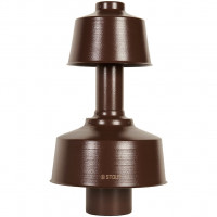 Оголовок вертикальный STOUT с ветрозащитой традиц. коакс. D60(п)/100(п) КОРИЧНЕВЫЙ широкий, SCR-6010-800023