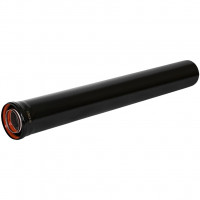 Удлинитель дымохода STOUT традиц. коакс. D80(п-м)/125(п-м), L1000, ЧЕРНЫЙ, SCR-8125-601000