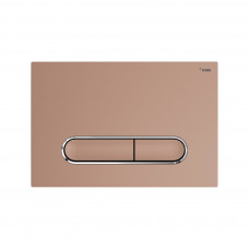 Панель смыва РЕХАУ NOVA ELLIPSE 002 с овальными клавишами, пластик, розовое золото, матовый, контур клавиш хром, глянцевый, 19102461001