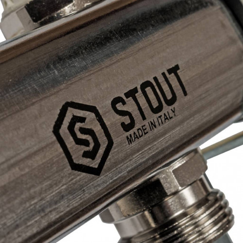 купить Коллектор из нержавеющей стали для радиаторной разводки STOUT 11 выходов, SMS 0923 000011 - производитель STOUT