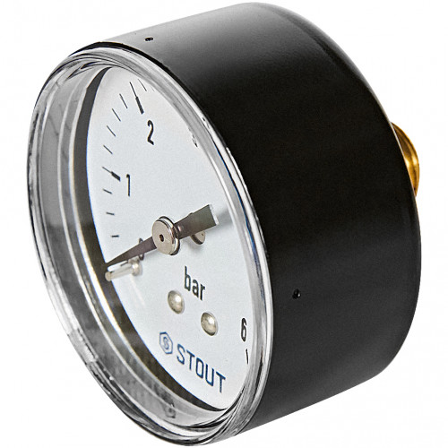 купить Манометр аксиальный STOUT корпус Dn 50 мм 1/4 , 0...6 бар, кл.2.5, SIM-1009-500608 - производитель STOUT