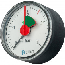 Манометр аксиальный с указателем предела STOUT 50 мм, SIM-0007-500408
