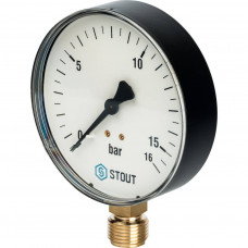 Манометр радиальный STOUT 100 мм, SIM-0010-101615