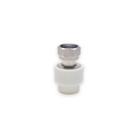 Муфта комбинированная с накидной гайкой 25х1/2", белая SPK