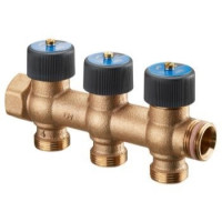 Гребенка распределительная Multidis R 3/4" на 3 отвода 3/4" с регулирующими вентилями Oventrop