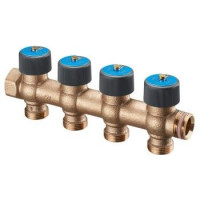 Гребенка распределительная Multidis R 3/4" на 4 отвода с регулирующими вентилями Oventrop